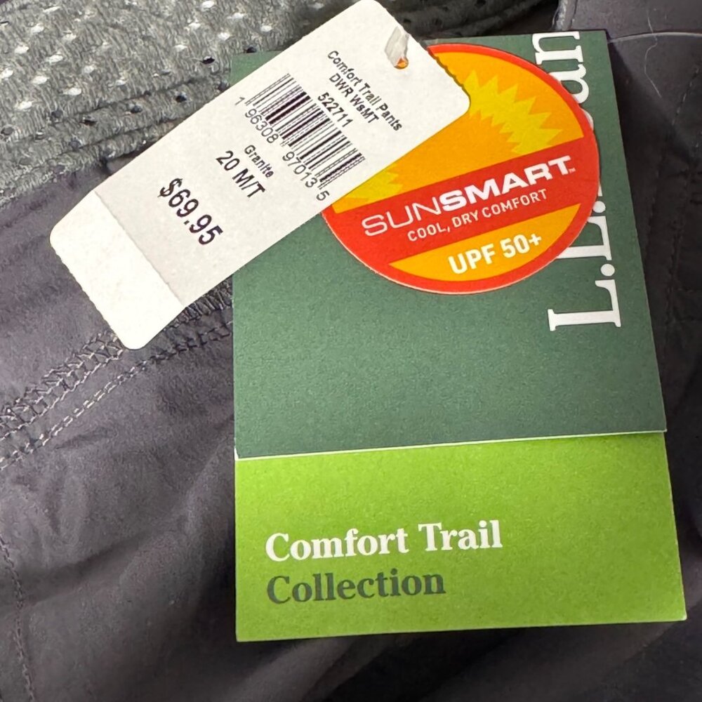 L.L. Bean Women’s Comfort Trail Hiking Pants Granite UPF 50+ Nylon 20 M/T - Picture 7 of 16